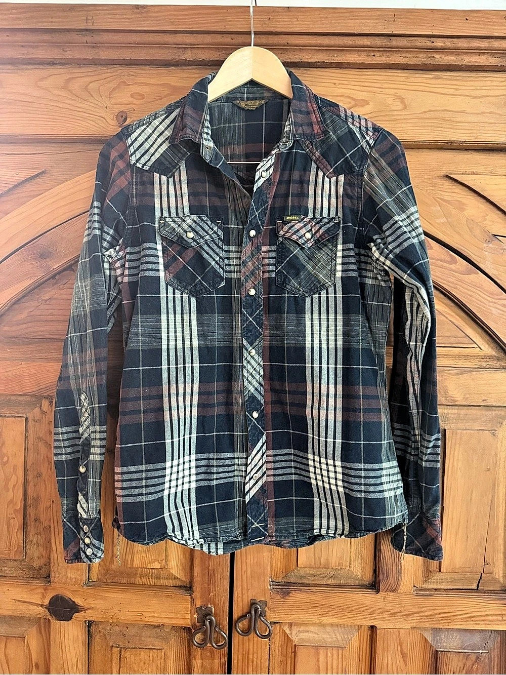 Diesel Plaid Cotton Button Down Size Small